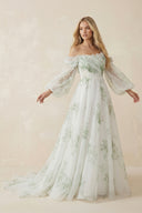 A-Line Floral Appliqued Majesty Bridal Wedding Dress with Ruffles – Wedding Dresses by KissProm | Available at KissProm