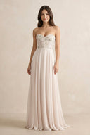 Floral Sweetheart Corset A - Line Chiffon Bridesmaid Dress - KissProm Bridesmaid Dresses