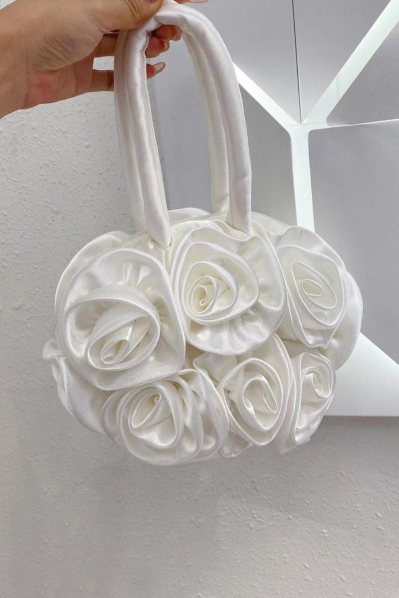 Francine Satin Flower Handbag - KissProm