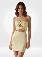 Freia | Yellow - Strapless Sheath Short Homecoming Dresses With Keyhole