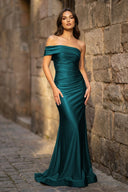Foraml Mermaid One Shoulder Royal Blue Satin Prom Dress Evening Dress - KissProm
