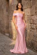 Foraml Mermaid One Shoulder Royal Blue Satin Prom Dress Evening Dress - KissProm