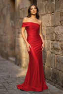 Foraml Mermaid One Shoulder Royal Blue Satin Prom Dress Evening Dress - KissProm
