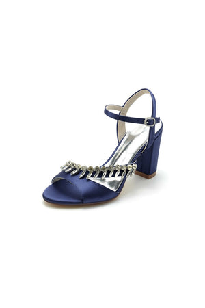Fuchsia High Heels with Shimmering Metal Accents - KissProm