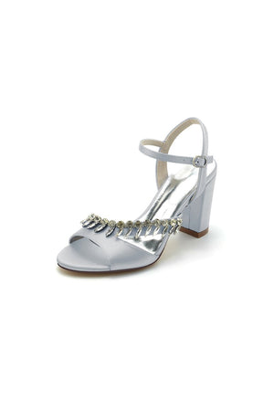 Fuchsia High Heels with Shimmering Metal Accents - KissProm