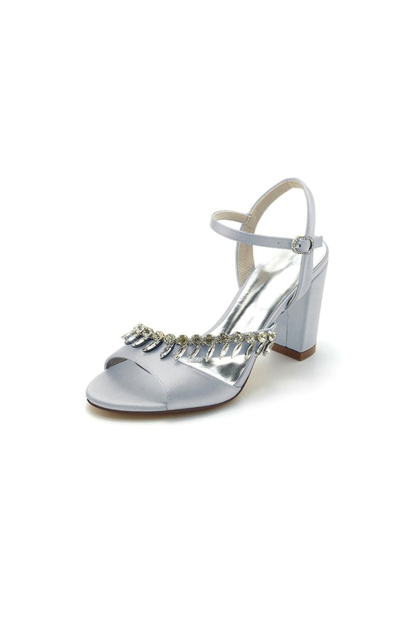 Fuchsia High Heels with Shimmering Metal Accents - KissProm