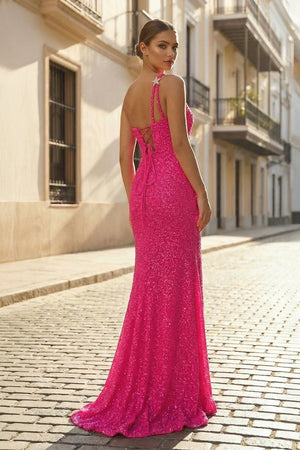 Mermaid One Shoulder Sequins Prom Dress with Stars - KISSPROM PROM DRESSES