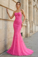 Mermaid Spaghetti Straps Lace Prom Dress - KissProm