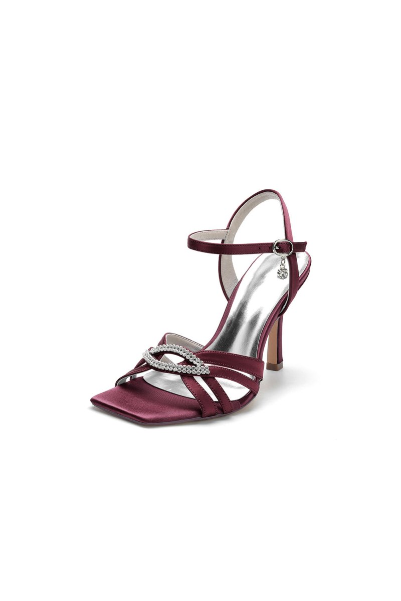 Black Wedding Sandals with Rhinestone - KissProm