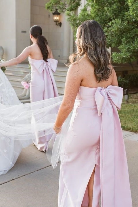 princess polly baby blue dress Baby Pink Strapless Prom Dress With Beaded Top – Pure Boutique main image 0