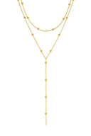 Geometric Tassel Round Bead Multi Layer Long Necklace