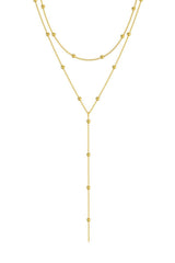 Geometric Tassel Round Bead Multi Layer Long Necklace