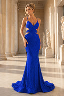 Sparkly Mermaid V Neck Royal Blue Sequins Long Prom Dresses – Prom Dresses by KissProm | Available at KissProm