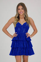 Deb | Glitter Black Strapless A-Line Corset Short Homecoming Dress with Beading