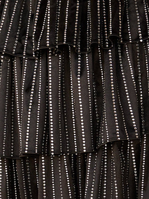 Deb | Glitter Black Strapless A-Line Corset Short Homecoming Dress with Beading