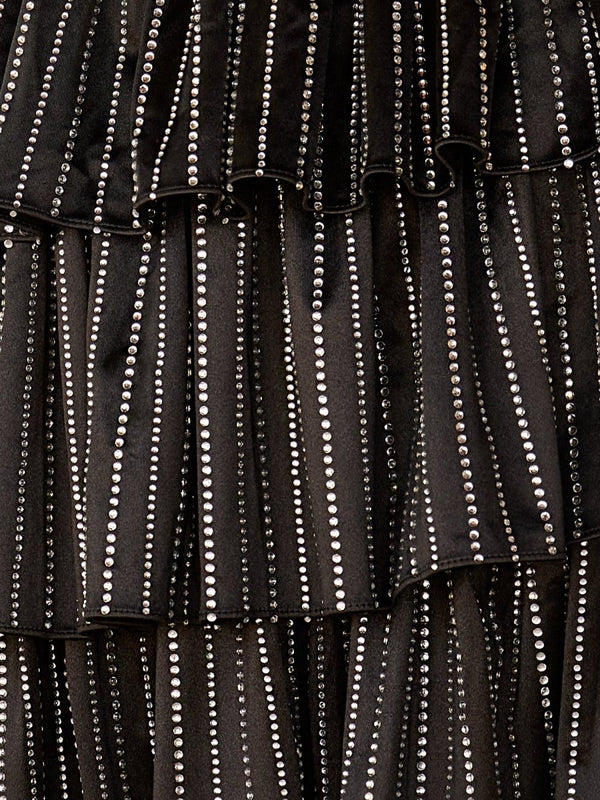 Deb | Glitter Black Strapless A-Line Corset Short Homecoming Dress with Beading