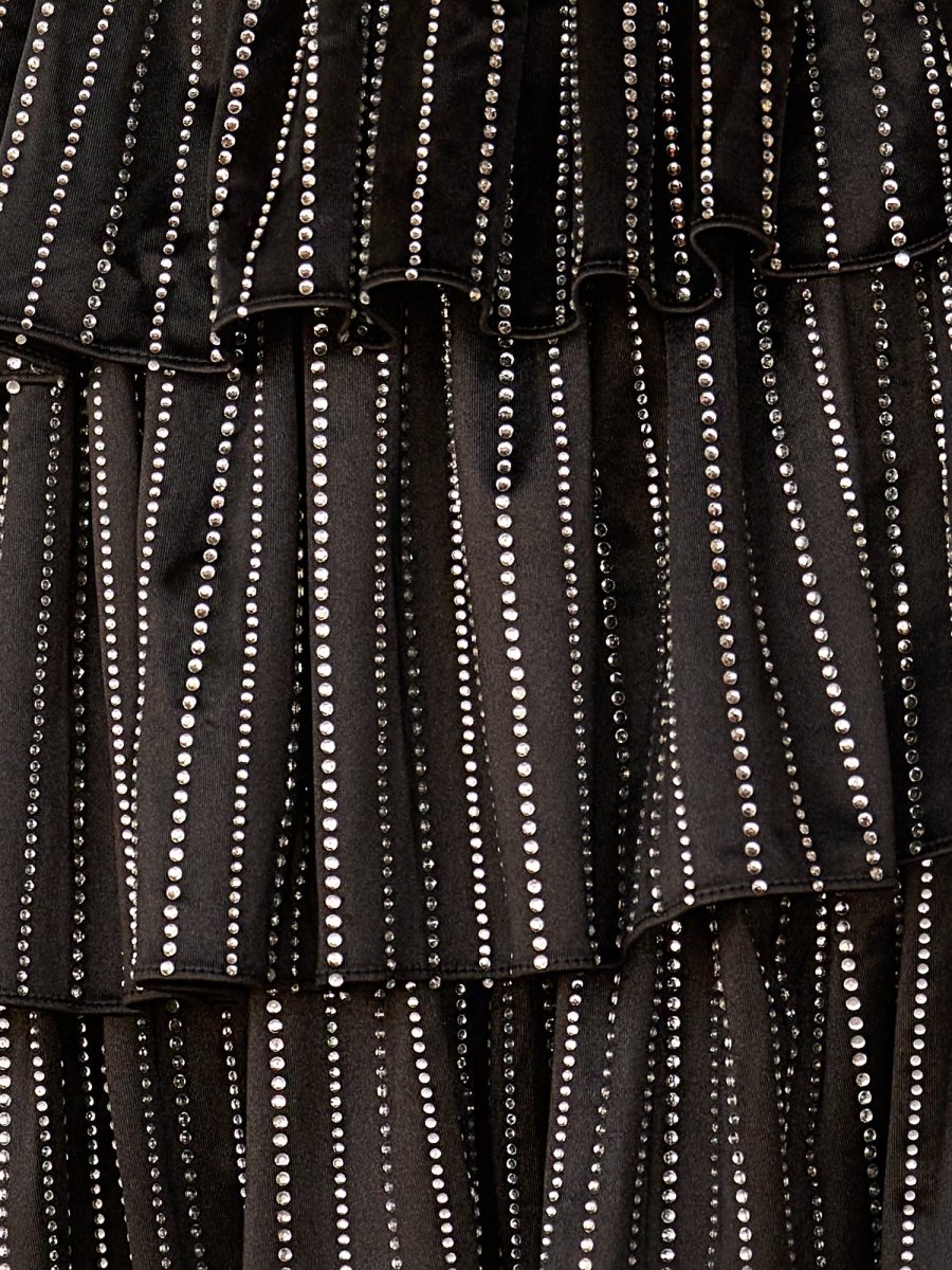 Deb | Glitter Black Strapless A-Line Corset Short Homecoming Dress with Beading