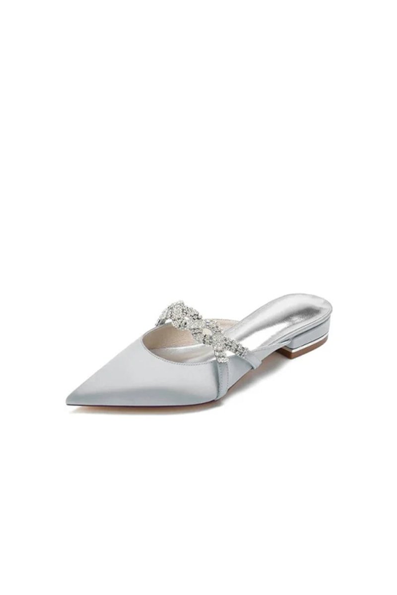 Glitter Crystal Embellished Kitten Sandals - KissProm