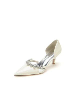 Glitter Crystal Rhinestone Wedding Shoes - KissProm