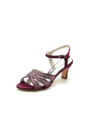 Glitter Crystal Wedding Sandals with Beaded - KissProm