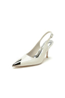 Glitter Crystal Wedding Shoes with Slingback Strap - KissProm