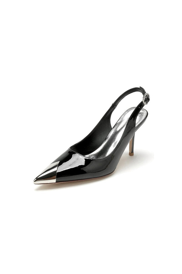 Glitter Crystal Wedding Shoes with Slingback Strap - KissProm