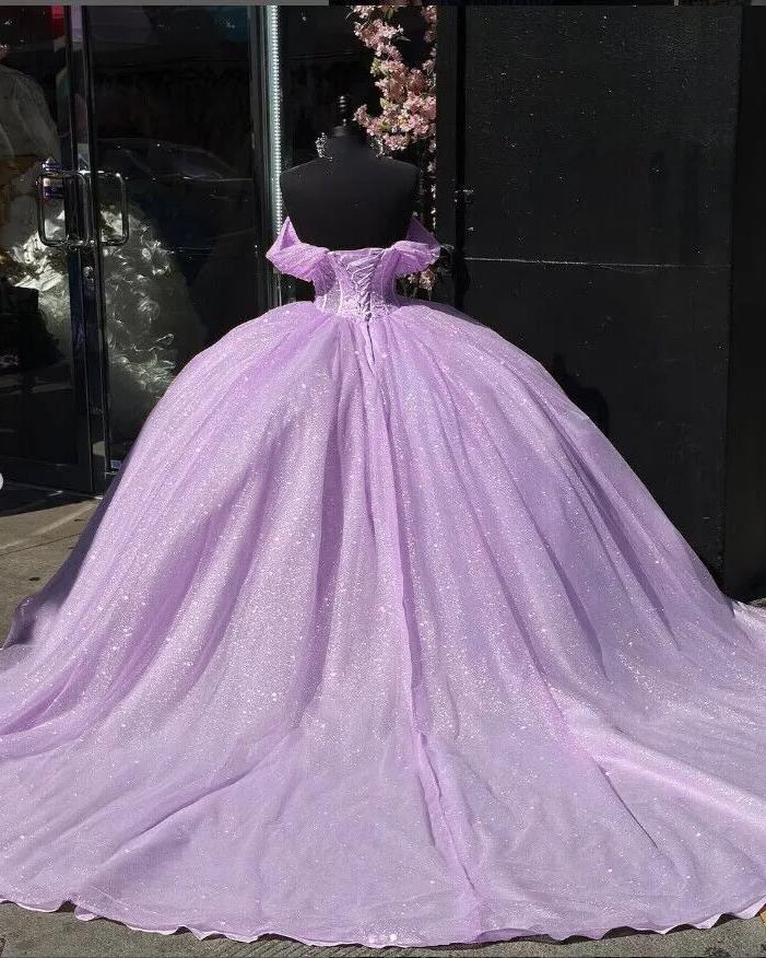 Glitter Off The Shoulder Pink Ball Gown Quinceanera Dresses Glitter Off The Shoulder Pink Ball Gown Quinceanera Dresses