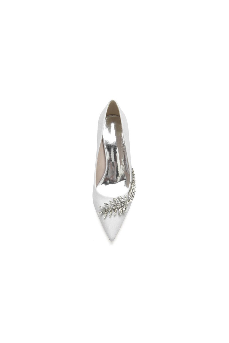 Glitter Pointed Toe Women's Wedding Shoes With Rhinestone - KissProm