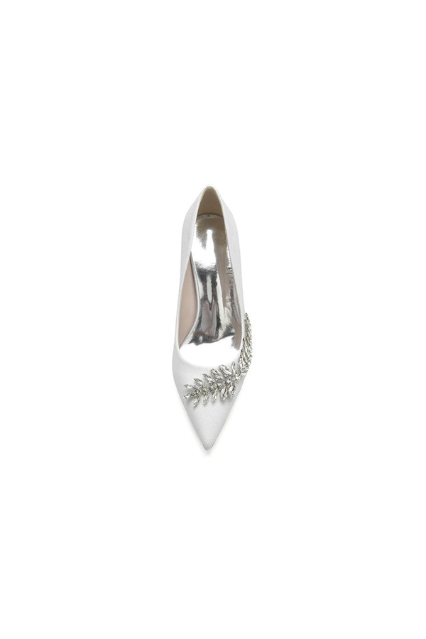 Glitter Pointed Toe Women's Wedding Shoes With Rhinestone - KissProm