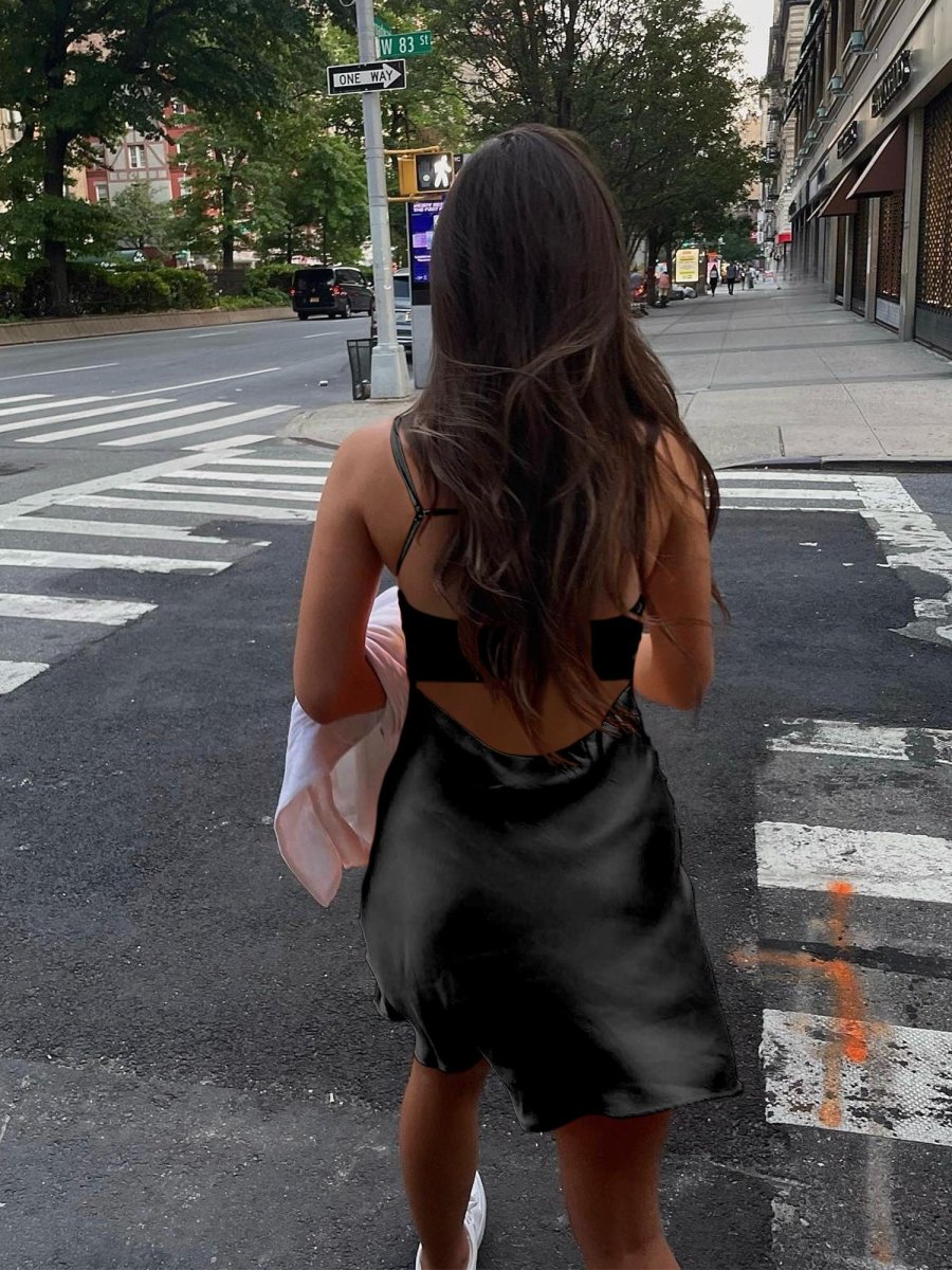 Glyniss | Black - Straps A-line Short Cocktail Dress