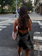 Glyniss | Black - Straps A-line Short Cocktail Dress