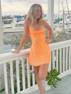 Glyniss | Orange - Straps  A-line Short Cocktail Dress