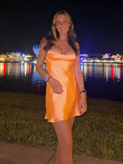 Glyniss | Orange - Straps  A-line Short Cocktail Dress