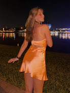 Glyniss | Orange - Straps  A-line Short Cocktail Dress