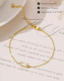 Gold Adjustable Chain Bracelets with Birthstone