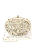 Gold Closure Beaded Clutch Bag - KissProm