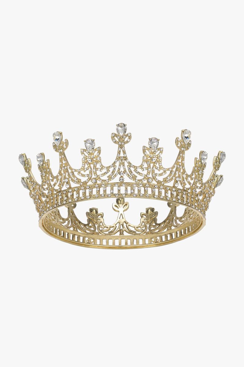 Gold Crystal Rheinstone Queen Crowns - KissProm