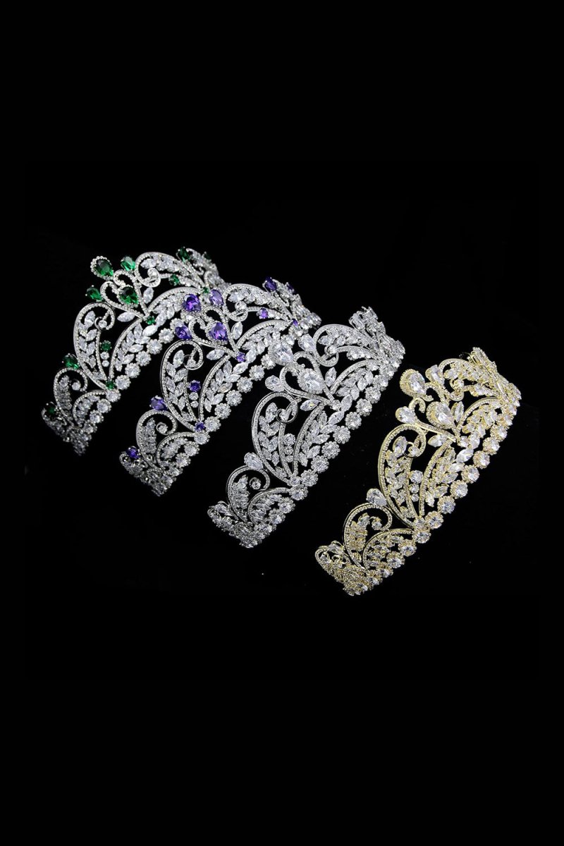 Gold Cubic Zirconia Bridal Tiara