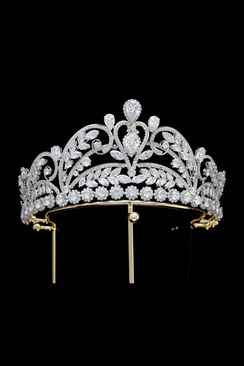 Gold Cubic Zirconia Bridal Tiara
