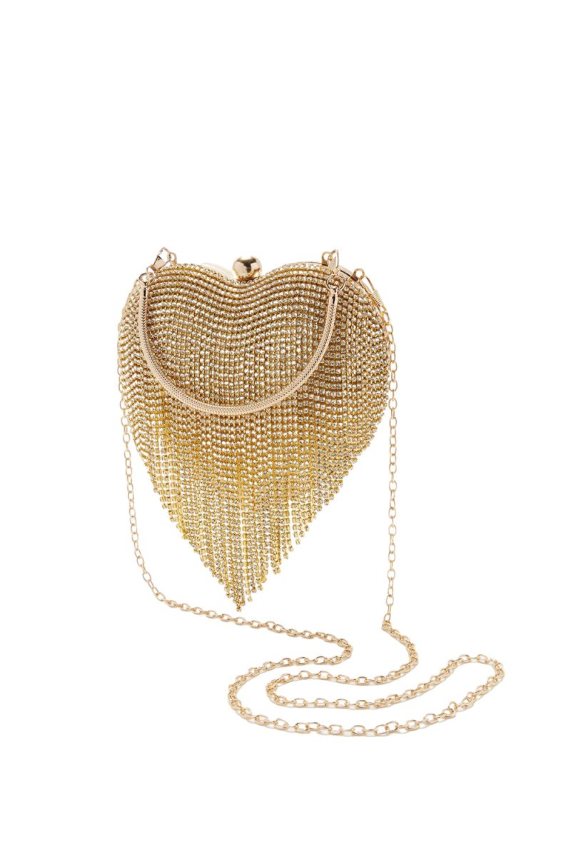 Gold Evening Party Clutch with Rhinestone - KissProm