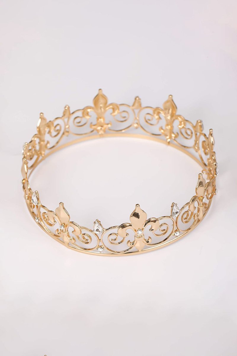 Gold Full Round King Crown - KissProm