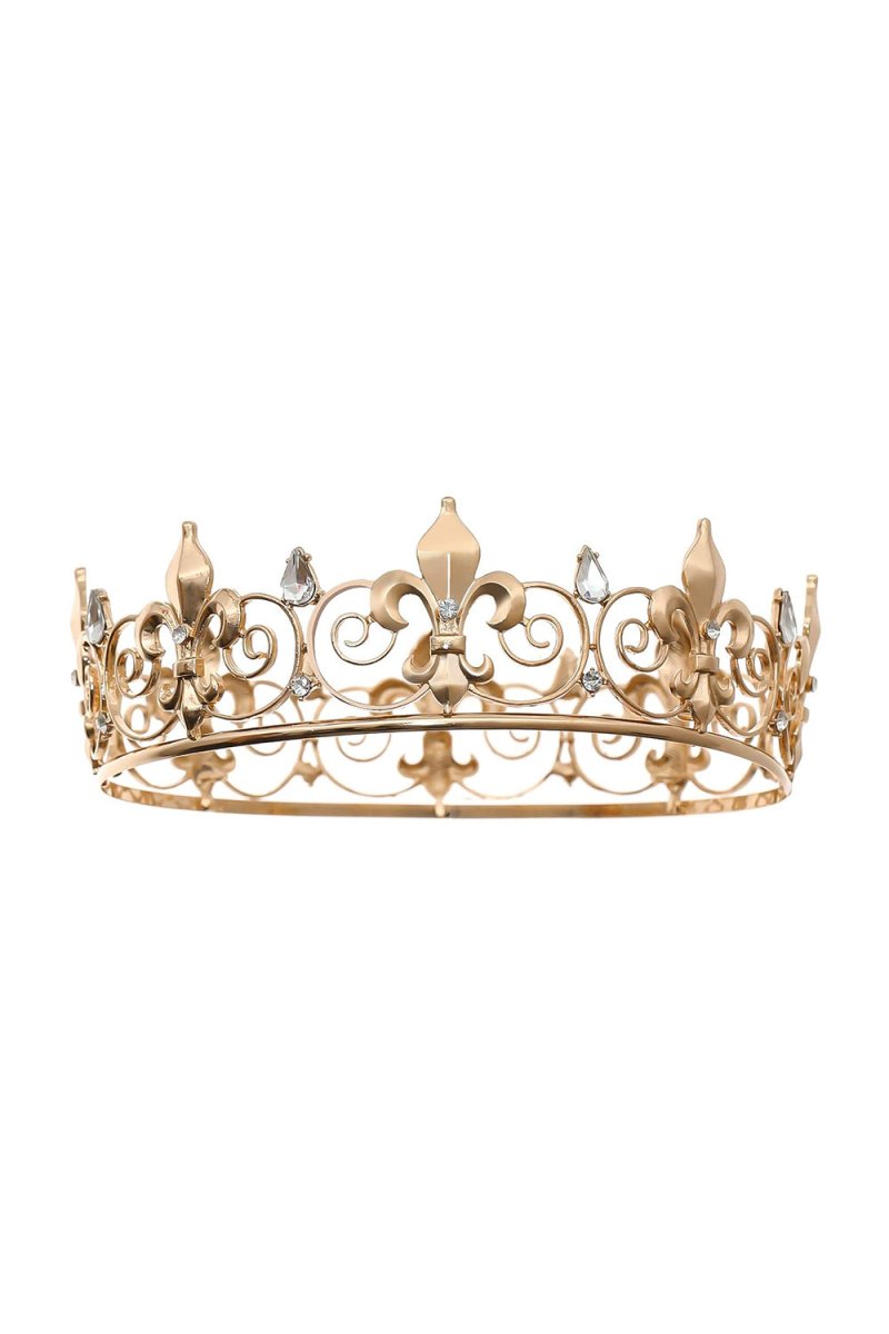 Gold Full Round King Crown - KissProm