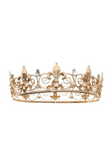 Gold Full Round King Crown - KissProm