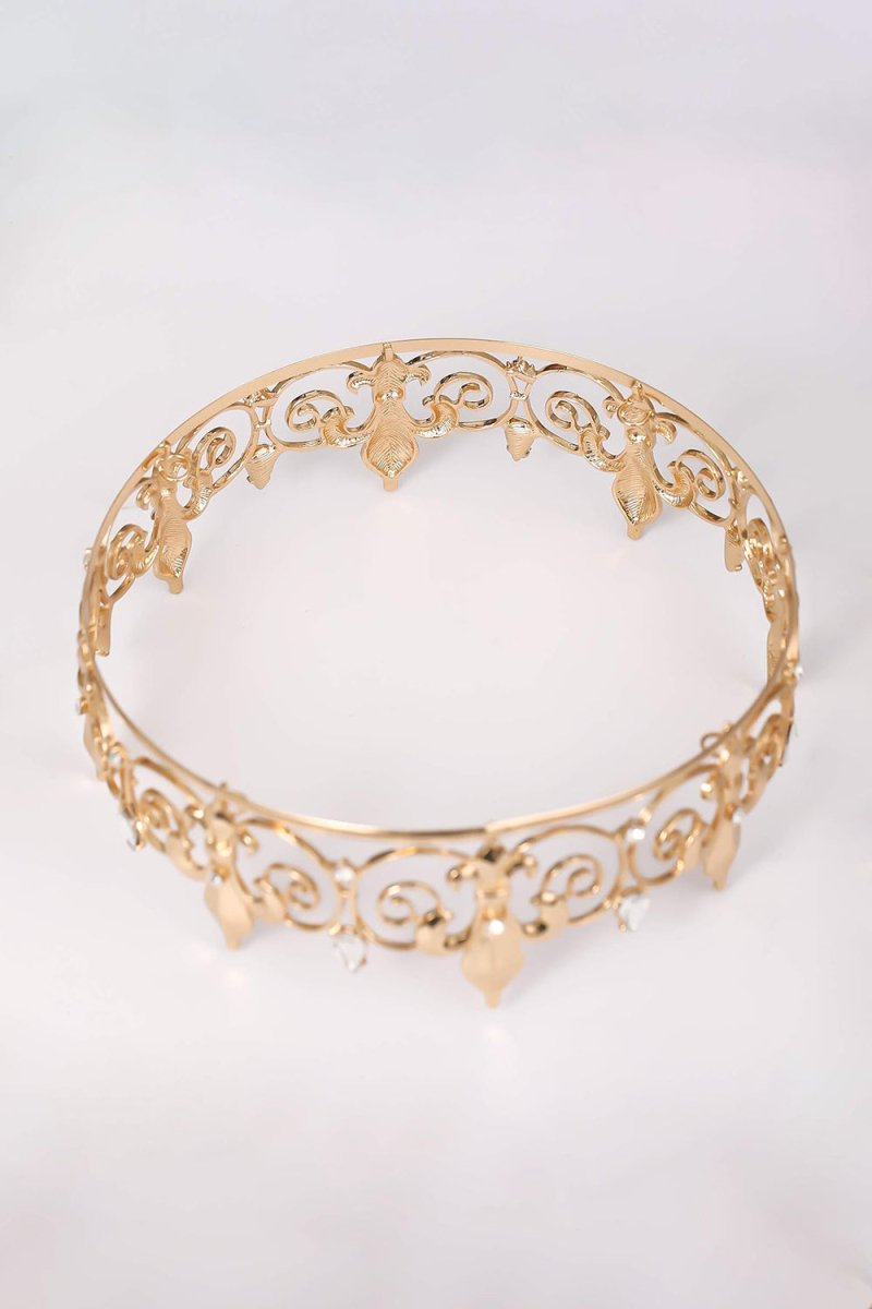 Gold Full Round King Crown - KissProm