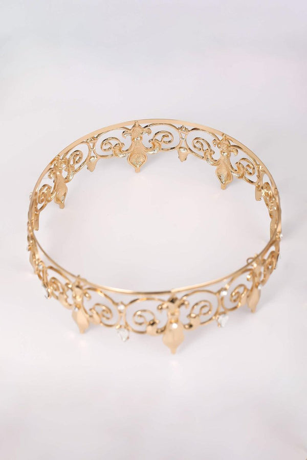 Gold Full Round King Crown - KissProm