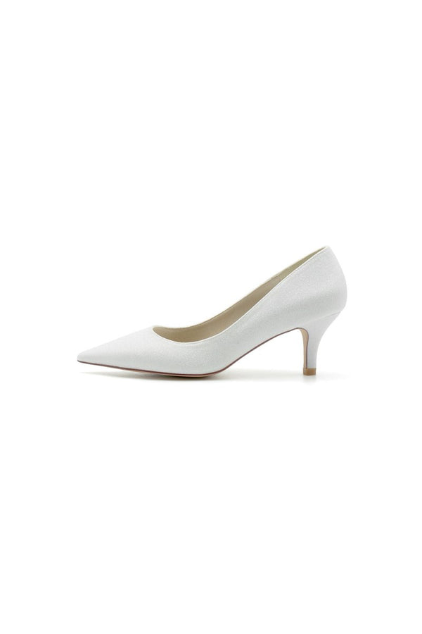 Gold Glitter Crystal Pointed Toe Wedding Shoes - KissProm