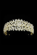 Gold Hair Pieces Crystal Crowns - KissProm