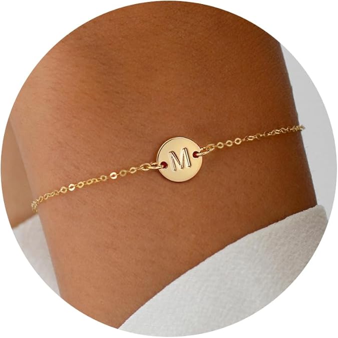 Gold Letter Initial Monogram Bracelets - KissProm