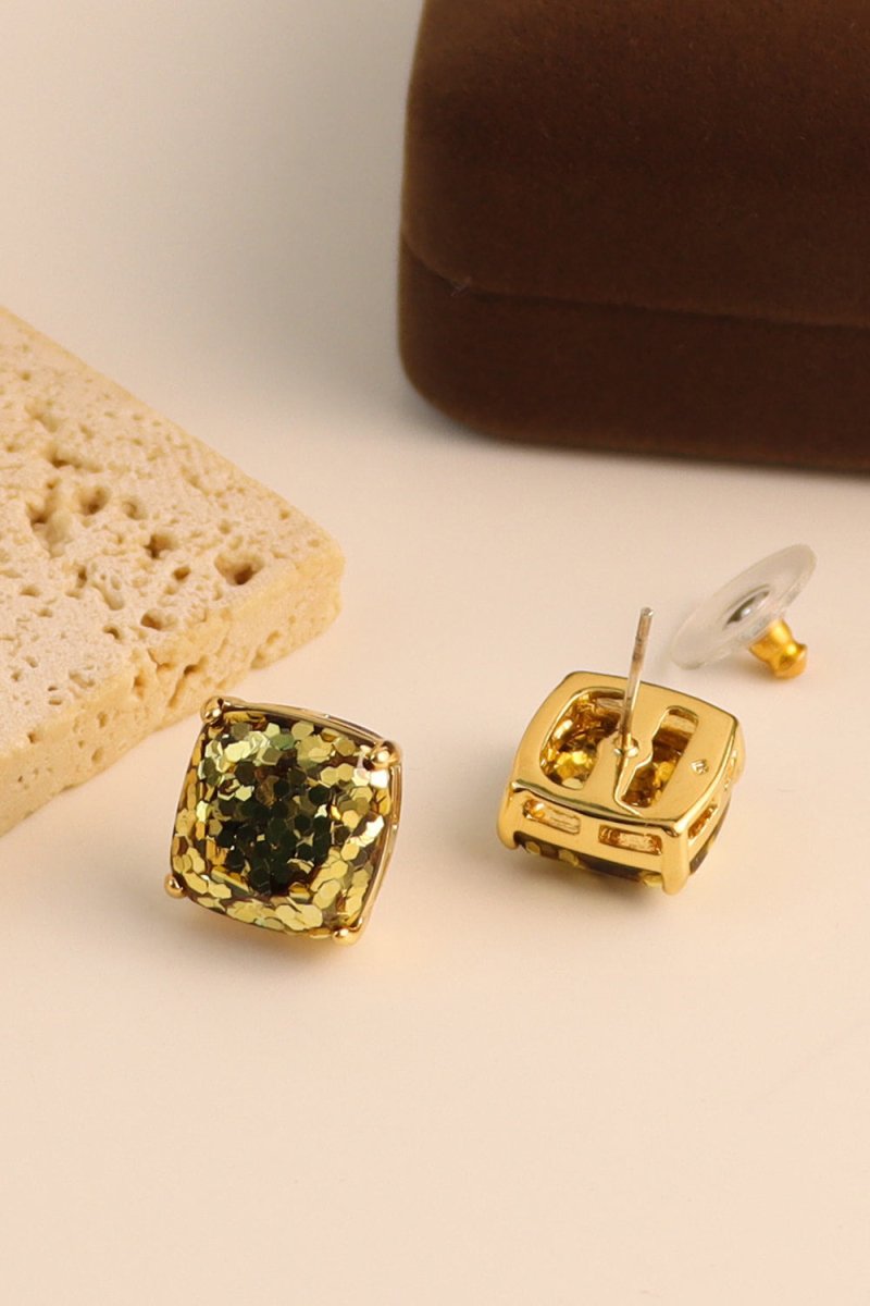 Gold Mini Square Studs - KissProm