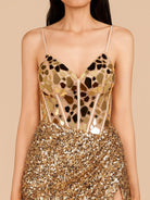 Nelly | Red Mirror-Cut Sequins Halter Sheath V Neck Homecoming Dress